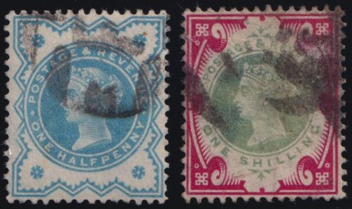 Großbritannien MiNr. 100-01 gestempelt – Königin Viktoria 11. Juli 1900