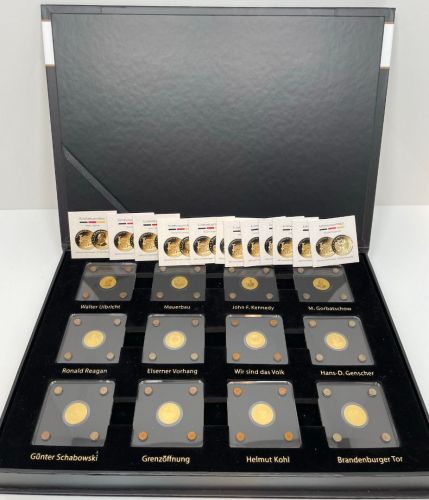 12 Goldmünzen je 1/500 Oz Gold 999 - 30 Jahre Mauerfall - Sammlung komplett