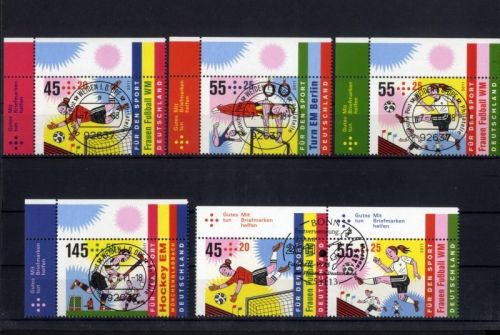 Bund, MiNr. 2857-2860 + Zusammendruck gestempelt ESST - Frauenfußball 2011