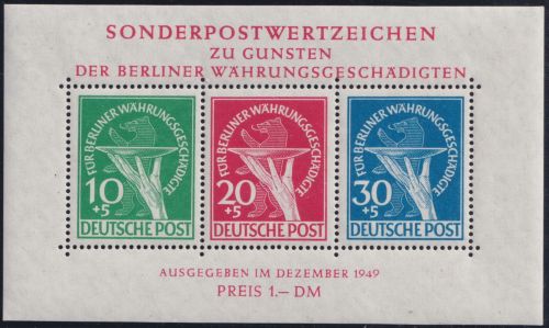 Berlin 1949 - Block 1 postfrisch - Währungsgeschädigte