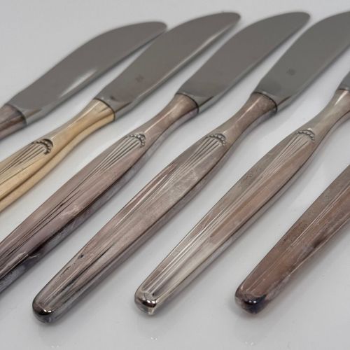 WMF MADRID 90er Silberauflage - 6x Messer / Tafelmesser - 21,7cm