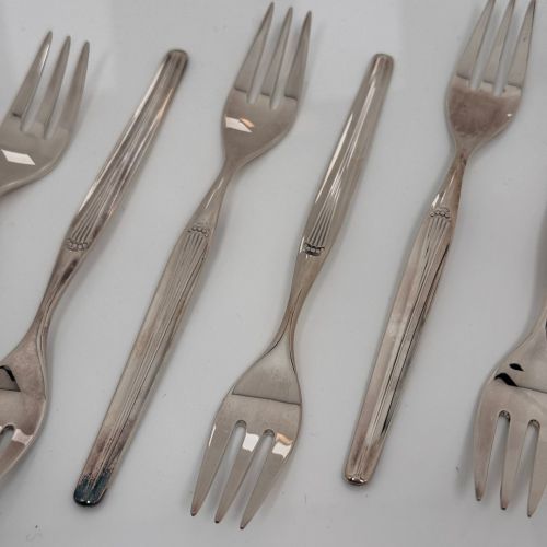 WMF MADRID 90er Silberauflage - 6x Kuchengabeln / Gabeln klein - 15,6cm