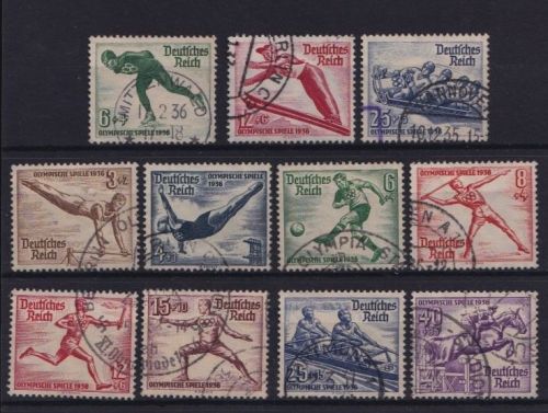 Deutsches Reich, MiNr. 600-602 + 609-616 gestempelt - Olympische Spiele 1936