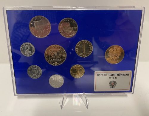 ÖSTERREICH Kursmünzensatz KMS 1983 PP Proof original Blister (36,67 Schilling)