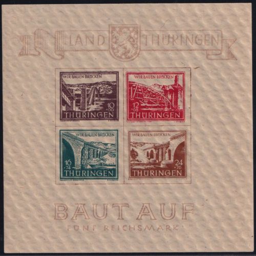 SBZ Thüringen 1946 - Block 4 ay Typ I/II einwandfrei postfrisch