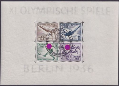 Deutsches Reich Block 5 gestempelt SST BERLIN OLYMPIA STADION - 1936 Olympische Spiele