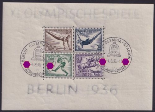 Deutsches Reich Block 5 gestempelt SST BERLIN OLYMPIA STADION - 1936 Olympische Spiele
