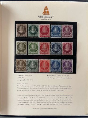 Berlin Michel Nr. 75-79 | 82-86 | 101-105 |118 | 155 postfrisch Glocken komplett