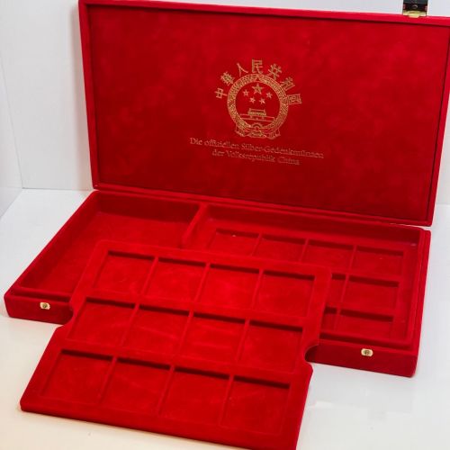 MDM Münzkassette Schatulle "Silbergedenkmünzen Volksrepublik China" gebraucht