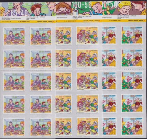 SCHWEIZ MiNr. 2422-24 Kleinbogen postfrisch - Folienkleinbogen Familienrituale