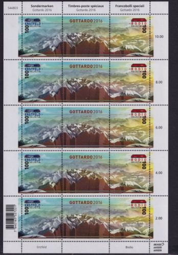 SCHWEIZ MiNr. 2443-44 Kleinbogen postfrisch Eröffnung des Gotthard-Basistunnels