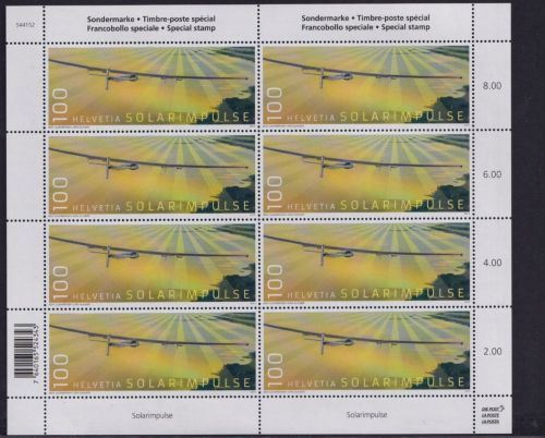 SCHWEIZ MiNr. 2454 Kleinbogen postfrisch - Weltumrundung mit einem Solarflugzeug