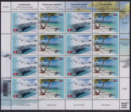 SCHWEIZ MiNr. 2464-65 Kleinbogen postfrisch Beziehungen Dominikanische Republik