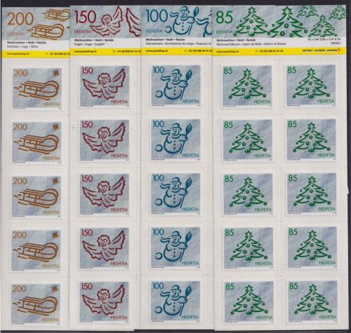 SCHWEIZ MiNr. 2471-74 Kleinbogen postfrisch - Folienkleinbogen Weihnachten