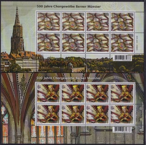 SCHWEIZ MiNr. 2512-13 Kleinbogen postfrisch 500 Jahre Chorgewölbe Berner Münster