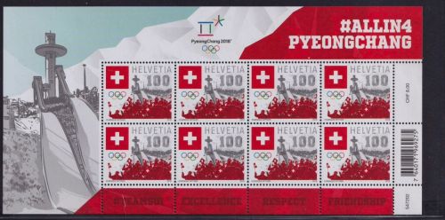 SCHWEIZ MiNr. 2526 Kleinbogen postfrisch - Olympische Winterspiele Pyeongchang
