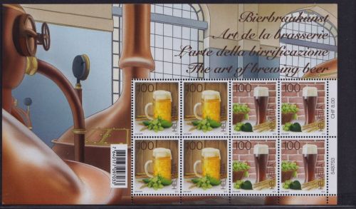 SCHWEIZ MiNr. 2620-21 Kleinbogen postfrisch - Bierbraukunst