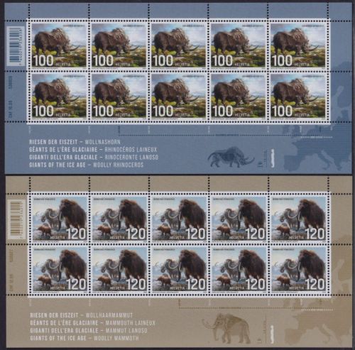 SCHWEIZ MiNr. 2969-70 Kleinbogen postfrisch - Riesen der Eiszeit Mammuts