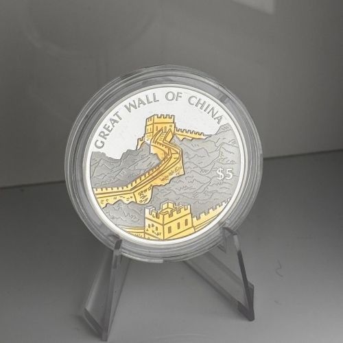 Liberia 2006 5 Dollars The Great Wall – Chinesische Mauer PP vergoldet