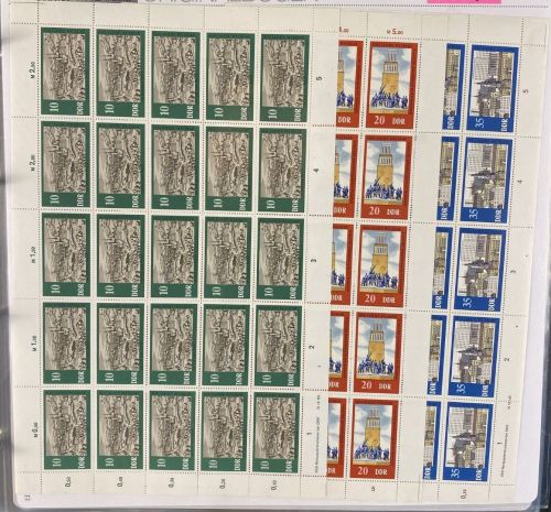 DDR, MiNr. 2086-2088 DWD kompletter Bogen postfrisch Druckvermerk