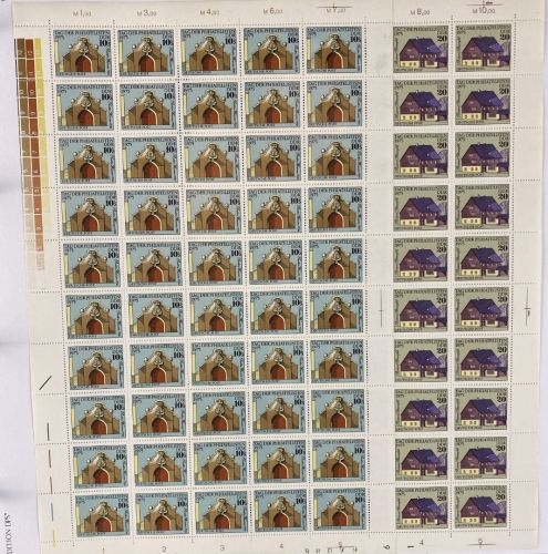 DDR, MiNr. 2094-95 DV DWD komplette Bogen postfrisch Druckvermerk