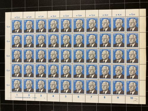DDR, MiNr. 2106 DV DWD Bogen Satz postfrisch Druckvermerk