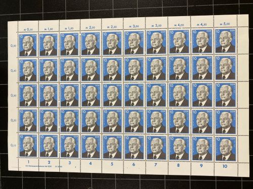 DDR, MiNr. 2106 DV DWD Bogen Satz postfrisch Druckvermerk