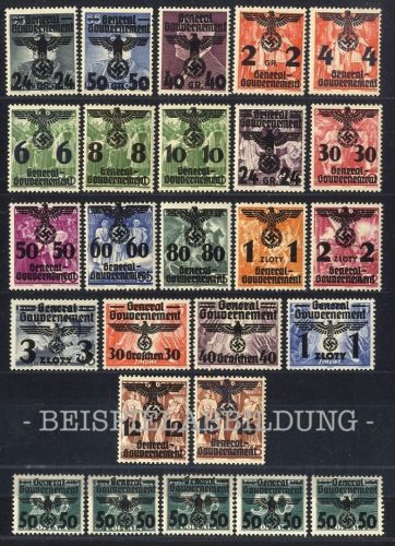 Generalgouvernement, Michel Nr. 14-39 postfrisch - Polen Überdrucke
