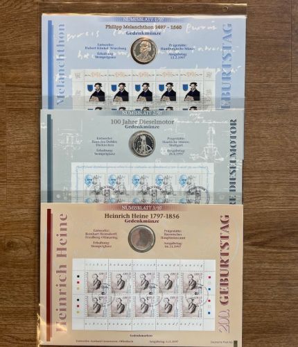 NUMISBLÄTTER Jahrgang 1997 komplett 1/97-3/97 | Melanchthon | Diesel | Heine
