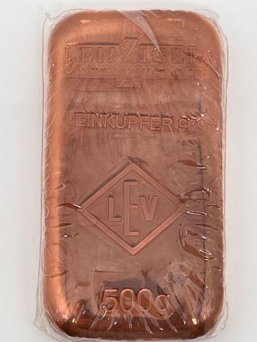 500 g Kupferbarren Feinkupfer 999 | Leipziger Edelmetallverarbeitung Original