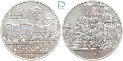 ÖSTERREICH - 500 Schillinge 1999 - Burg Lockenhaus - Silber
