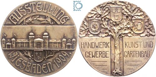 Medaille Wiesbaden 1909 - Ausstellung für Handwerk, Gewerbe, Kunst und Gartenbau