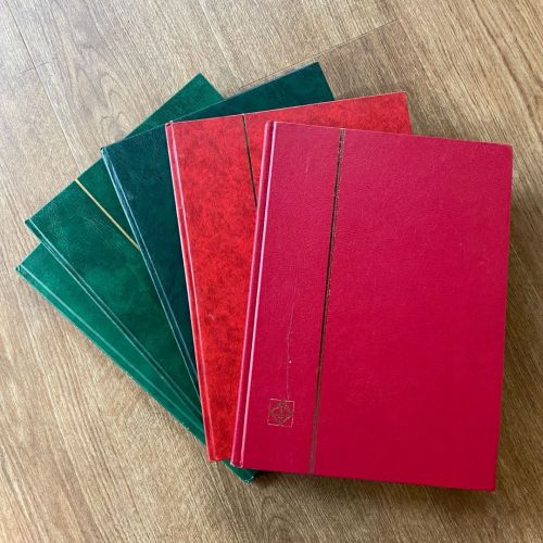 5 x Einsteckbuch mit 16 weißen Seiten - Rot und Grün - verschiedene Hersteller