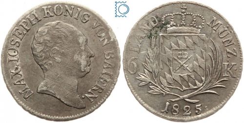 Bayern, 6 Kreuzer 1825, Maximilian I. Joseph (1806-1825)
