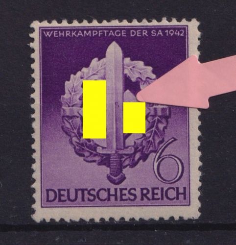 Deutsches Reich, Michel Nr. 818 PF III Plattenfehler – geprüft Schlegel BPP