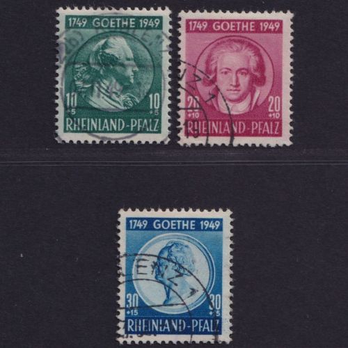Französische Zone, Rheinland Pfalz Nr. 46-48 postfrisch - Goethe