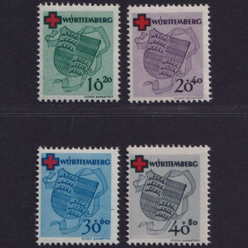 Französische Zone, Württemberg Nr. 40-43 A postfrisch - Deutsches Rotes Kreuz