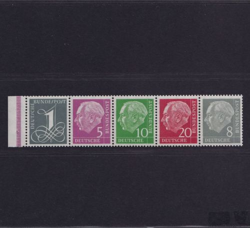 Bund 179Y, 182Y, 183Y, 185 Y, 285Y liegendes WZ postfrisch, geprüft Schlegel BPP