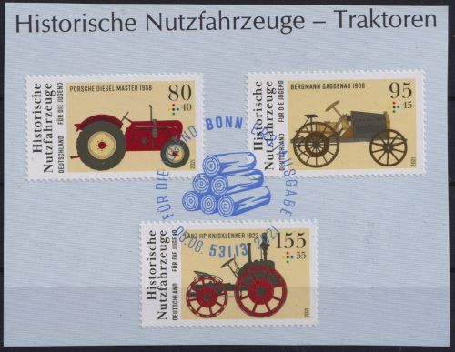Bund 3618-3620 gestempelt ESST BONN - Historische Nutzfahrzeuge Traktoren