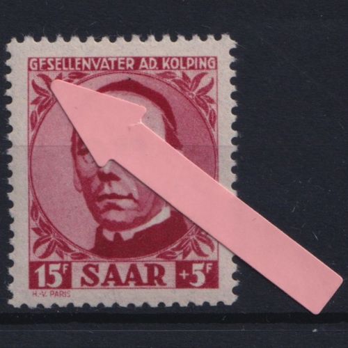 Saarland, Michel Nr. 289 PF I Plattenfehler postfrisch - Adolf Kolping