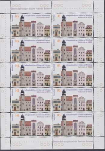 Bund MiNr. 2736 Zehnerbogen postfrisch Luthergedenkstätten Eisleben Wittenberg