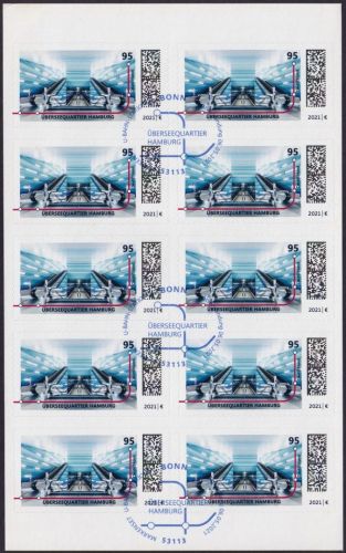 Bund, Folienblatt 106 gestempelt ESST - 3607 - U-Bahn Hamburg Überseequartier