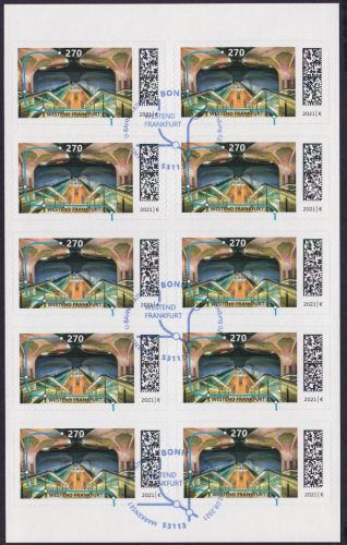 Bund, Folienblatt 108 gestempelt ESST - 3628 - U-Bahn Frankfurt Westeend