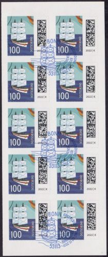 Bund, Folienblatt 115 gestempelt ESST - 3653 - Welt der Briefe Segelschiff