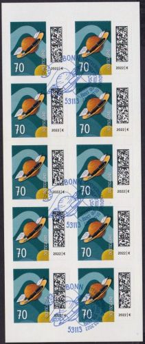 Bund, Folienblatt 119 gestempelt ESST - 3678 - Welt der Briefe Planeten