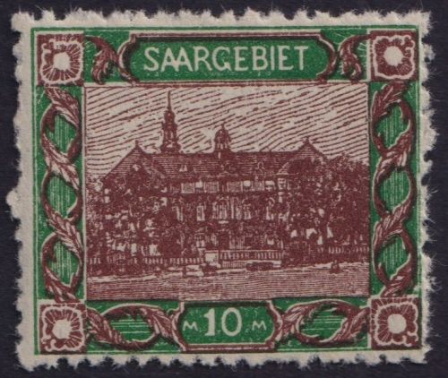 Saargebiet, Mi-Nr. 68 A postfrisch - 10 M Landratsamt Saarbrücken 1921