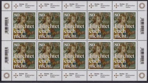 Bund, MiNr. 3636 Zehnerbogen postfrisch - Botschaft des Engels Weihnachten 2021