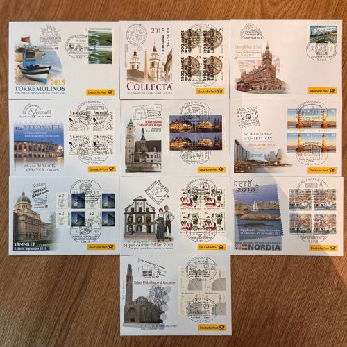 MESSEBELEGE 2015 Jahrgang komplett - mit Cachet Messebriefe 10 Stück!
