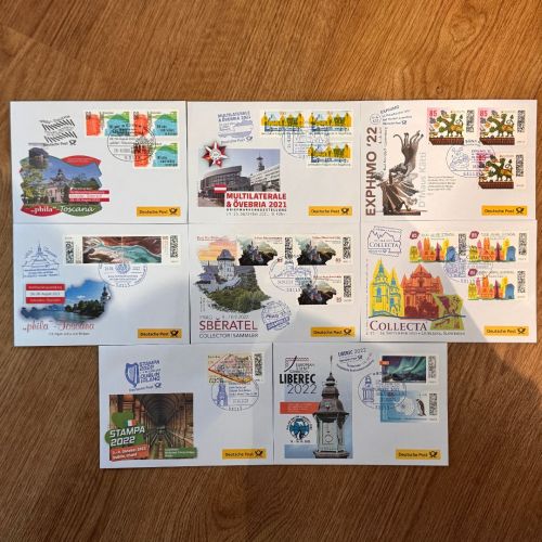 MESSEBELEGE 2020-2022 Jahrgang komplett - mit Cachet Messebriefe 8 Stück!