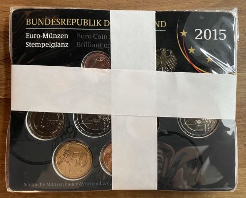 BRD Deutschland 5 x KMS 2015 ADFGJ st + 2 Euro Paulskirche & Einheit STGL